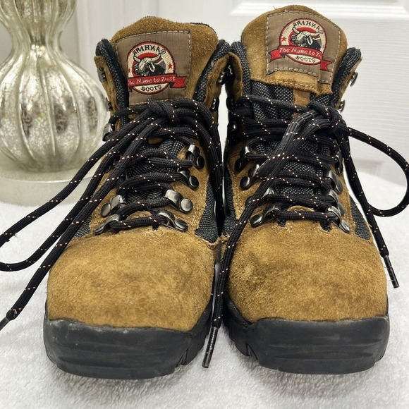 BRAHMA Womens Hard Toe Boots Hiking work Oil Slip Resistant Waterproof Brown 6 - Picture 1 of 10
